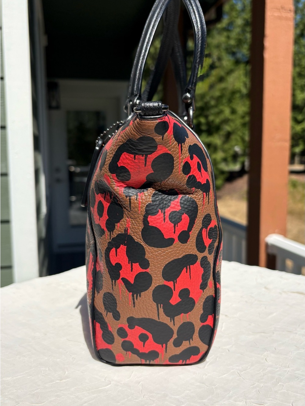 COACH X Baseman Limited Edition Satchel With Wild Beast Ocelot Print 36451 - Picture 4 of 10